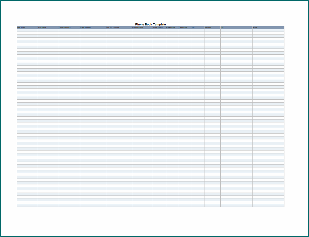 Phone Book Template