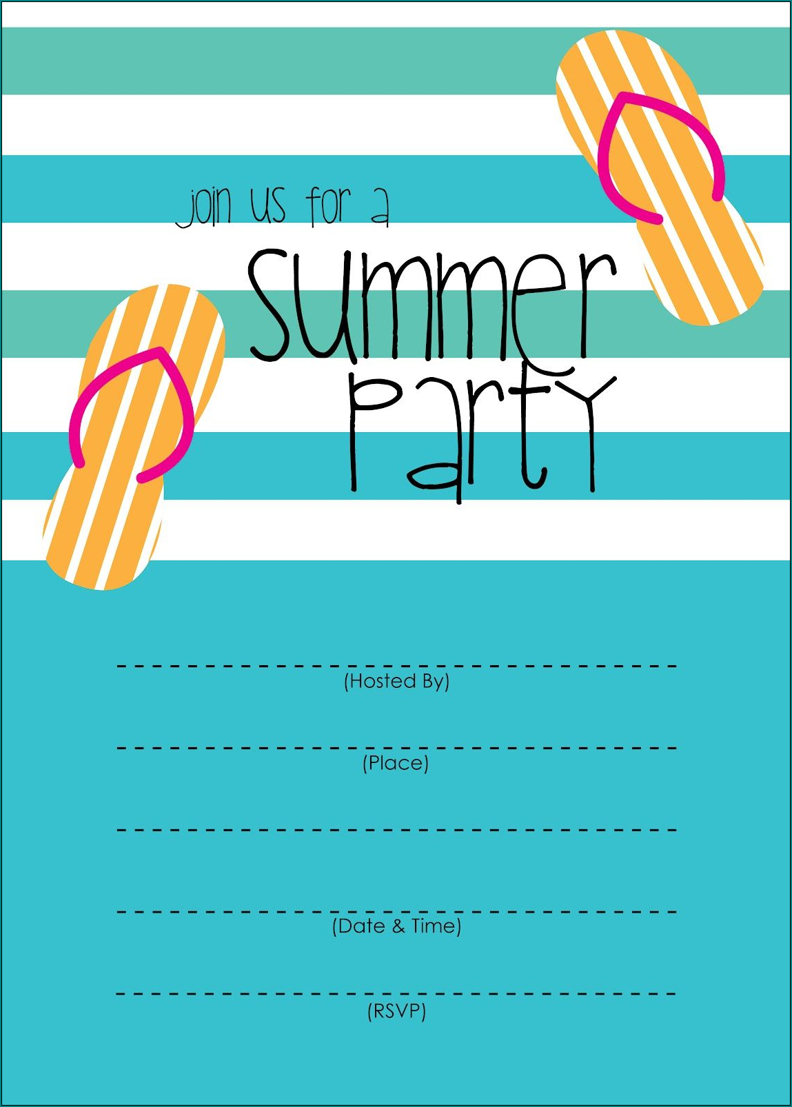 Pool Party Invitation Template Sample