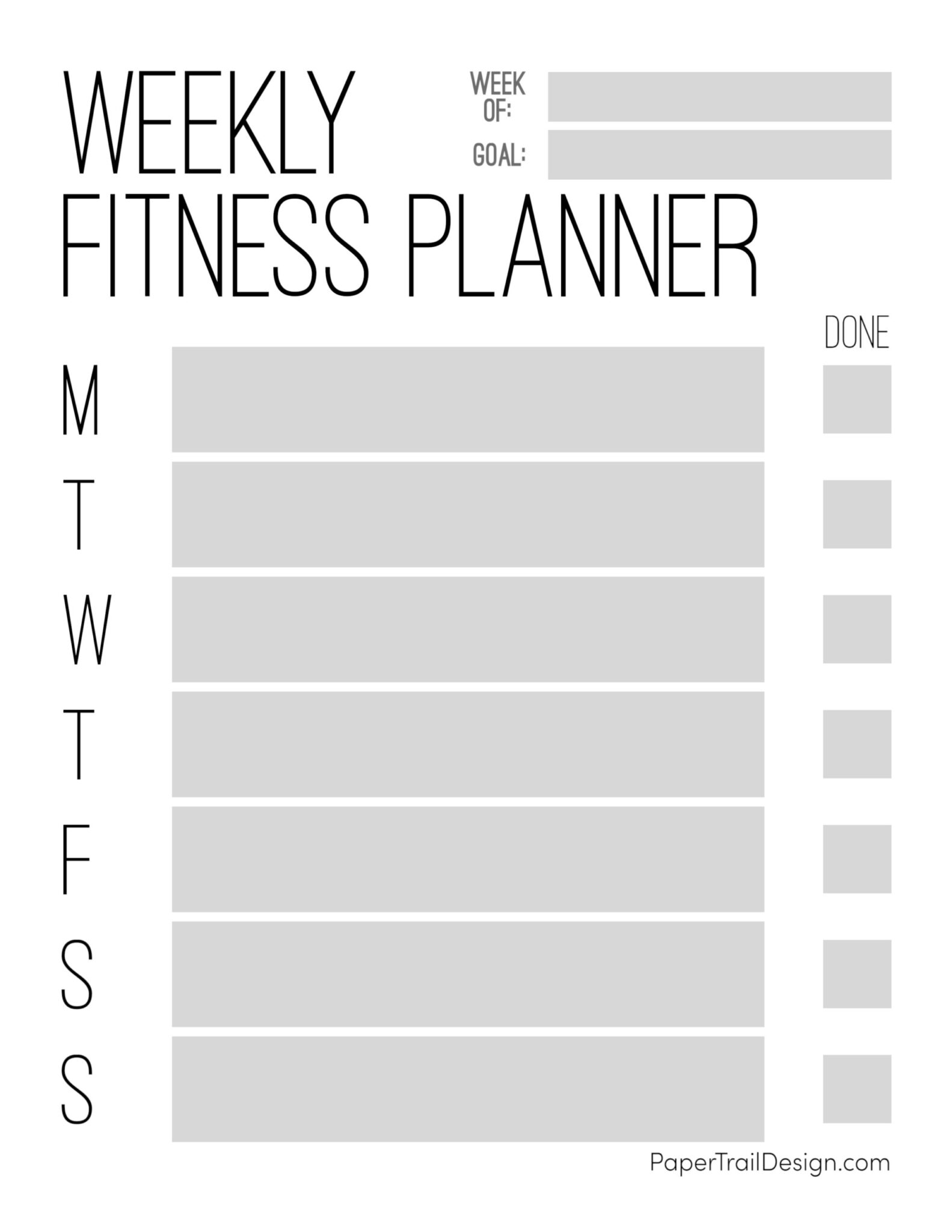 Printable Fitness Planner Template Example Printable Fitness Planner Template Example