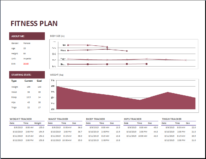 Printable Fitness Planner Template Sample Printable Fitness Planner Template Sample