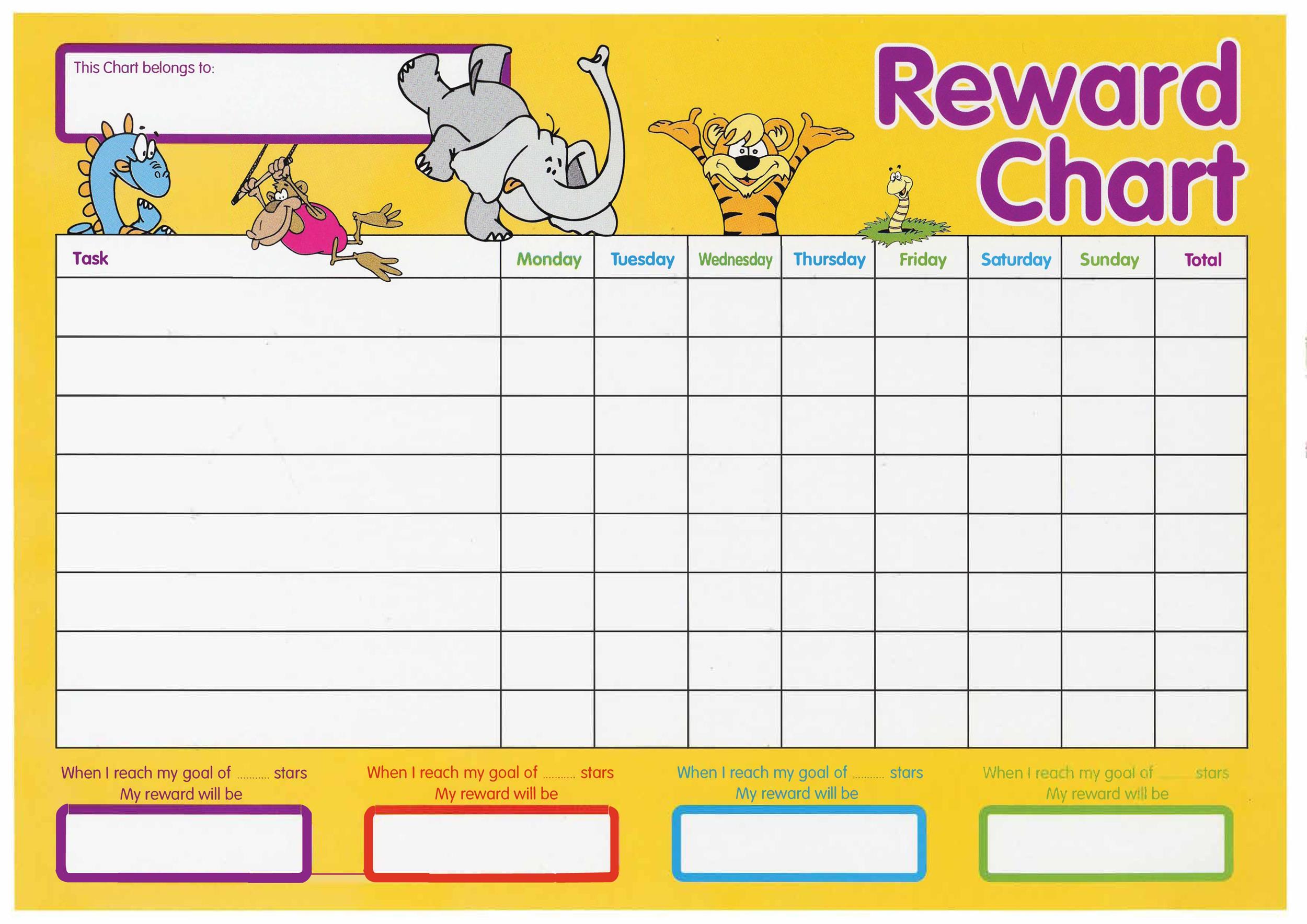 Printable Reward Chart Template Example Printable Reward Chart Template Example
