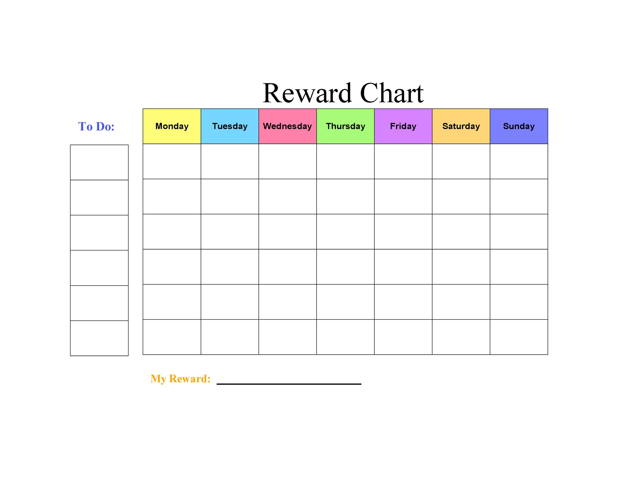 Printable Reward Chart Template