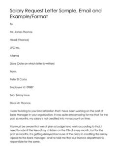 Printable Salary Request Letter Template