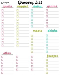 Printable Simple Grocery List Template