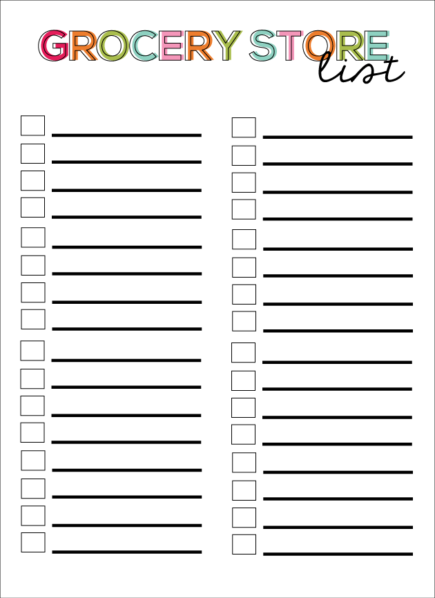 Printable Simple Grocery List Template Example Printable Simple Grocery List Template Example
