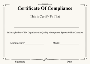 Printable Statement of Compliance Template Sample