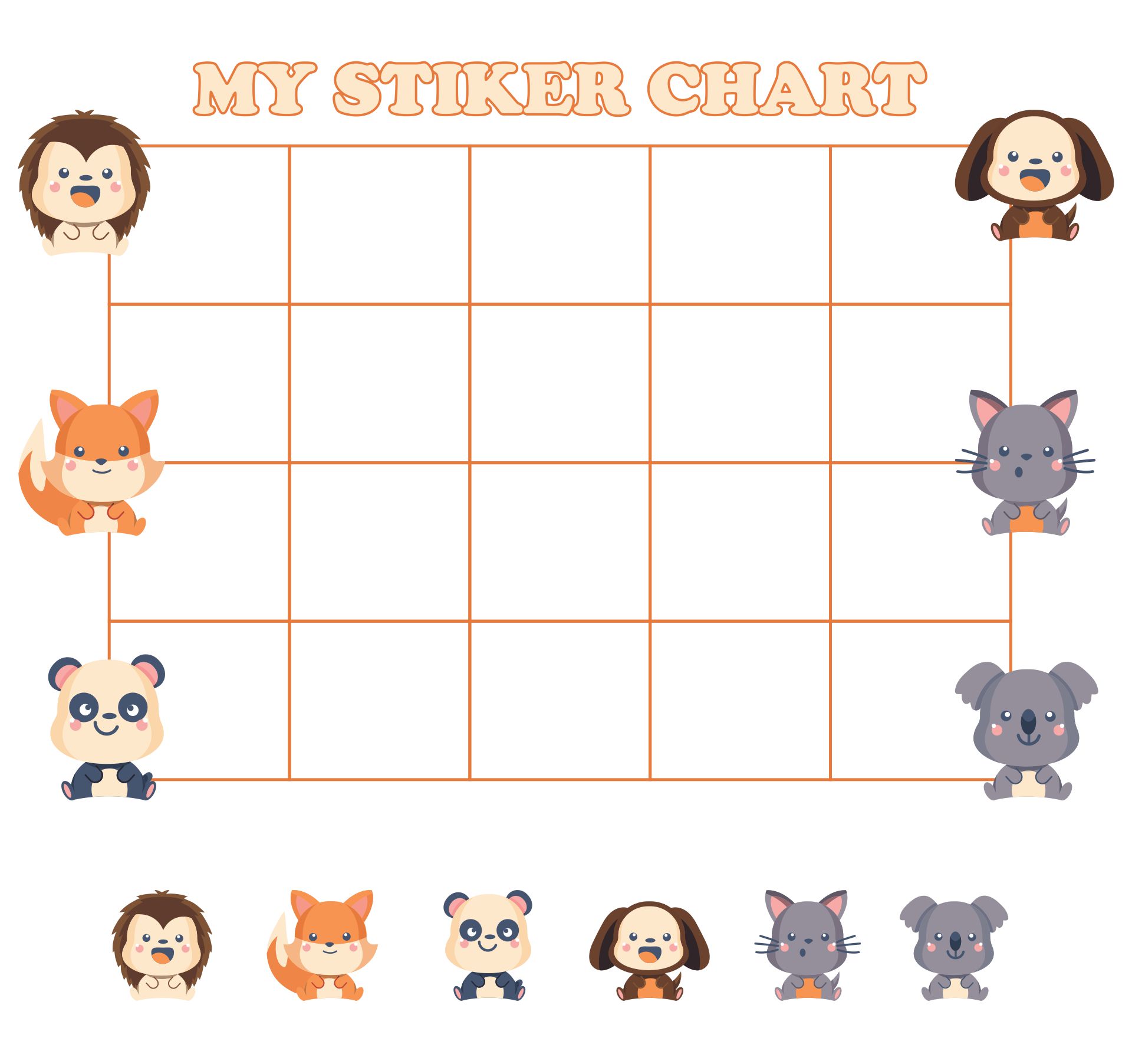 Printable Sticker Chart Template Example Printable Sticker Chart Template Example