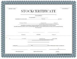 Printable Stock Certificate Template
