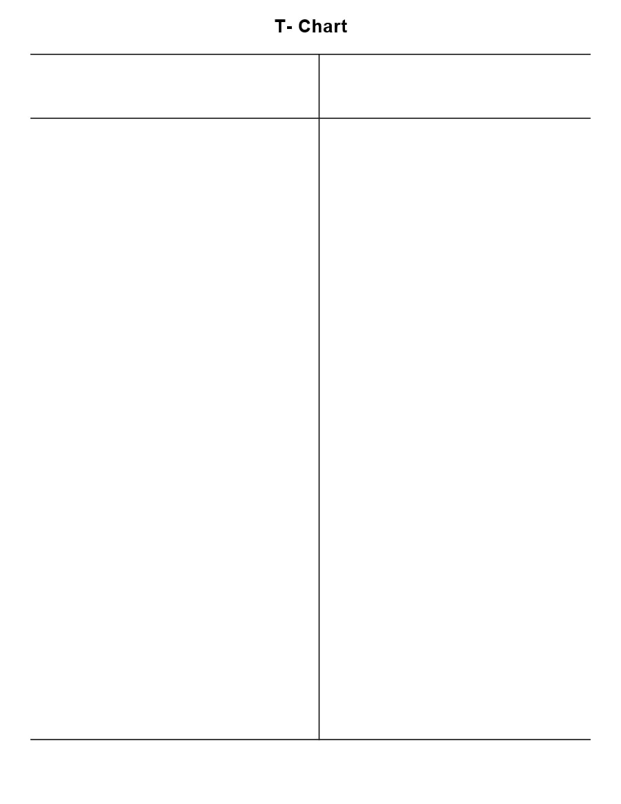 Printable T Chart Template