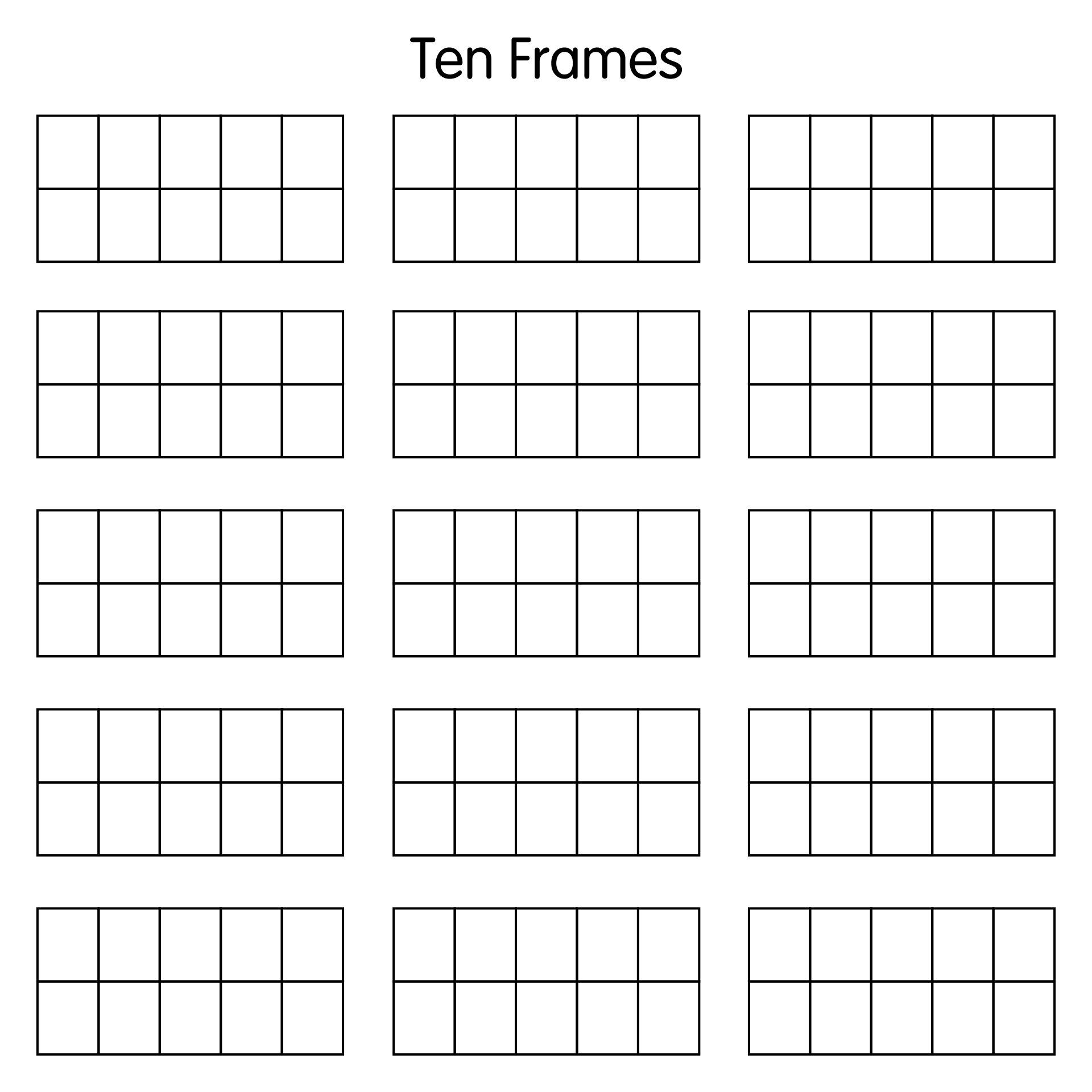 Printable Ten Frame Template Sample Printable Ten Frame Template Sample
