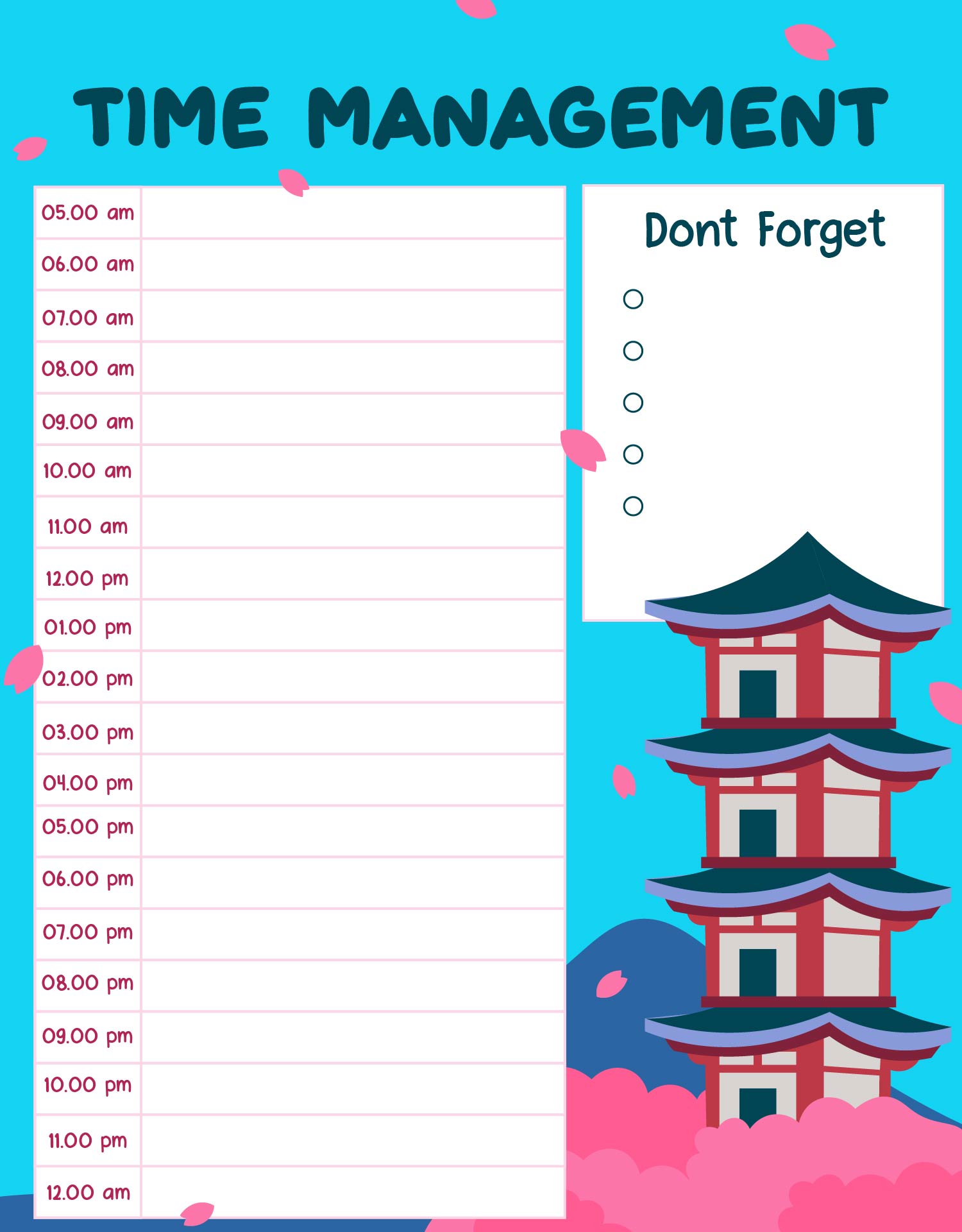 Printable Time Management Worksheet Template Sample Printable Time Management Worksheet Template Sample