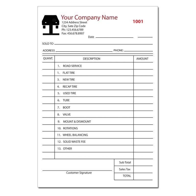 Printable Tire Receipt Template Example Printable Tire Receipt Template Example