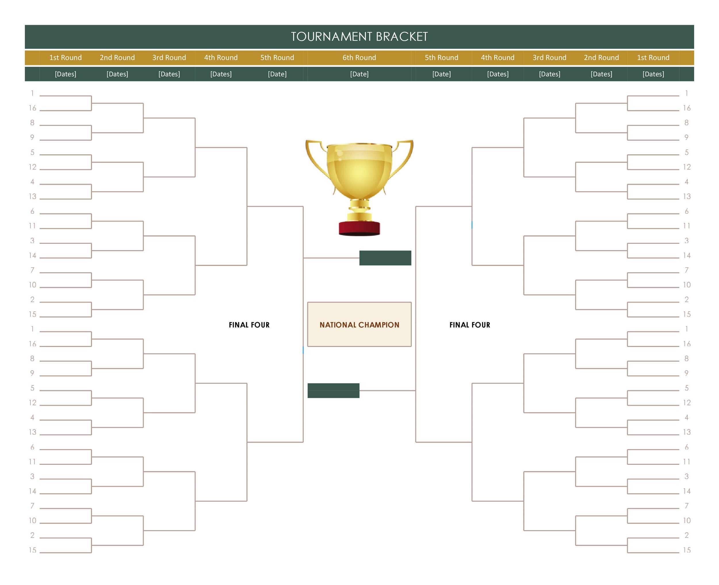 Printable Tournament Chart Template