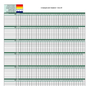 Printable Vacation and Leave Tracker Template