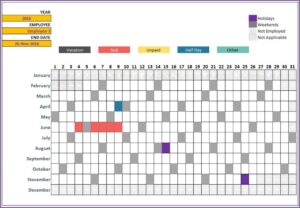 Printable Vacation and Leave Tracker Template Example