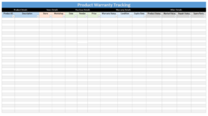 Printable Warranty Tracker Template Example