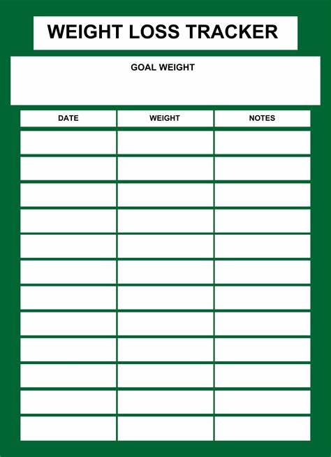 Printable Weight Loss Log Template Sample Printable Weight Loss Log Template Sample
