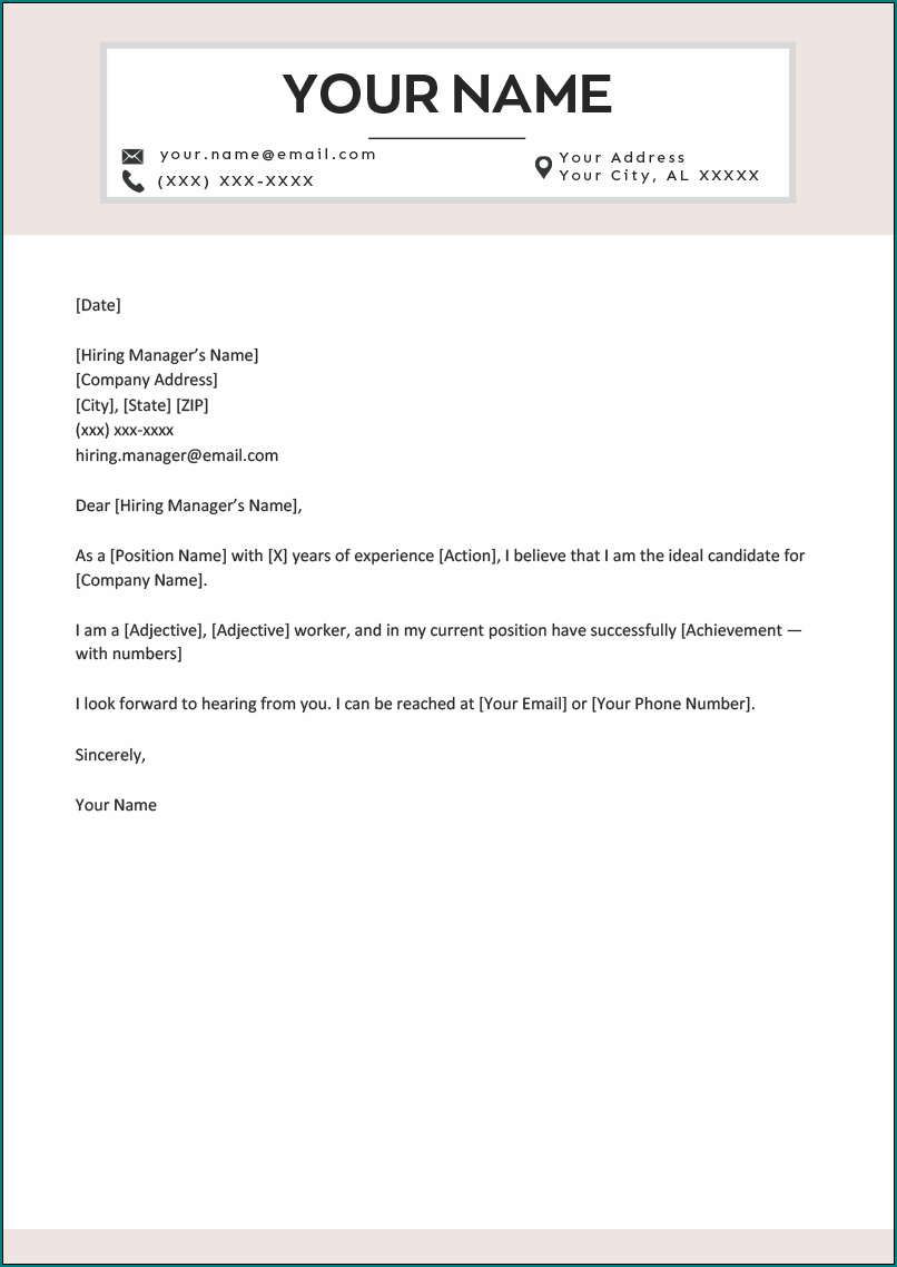 Professional Cover Letter Template Sample