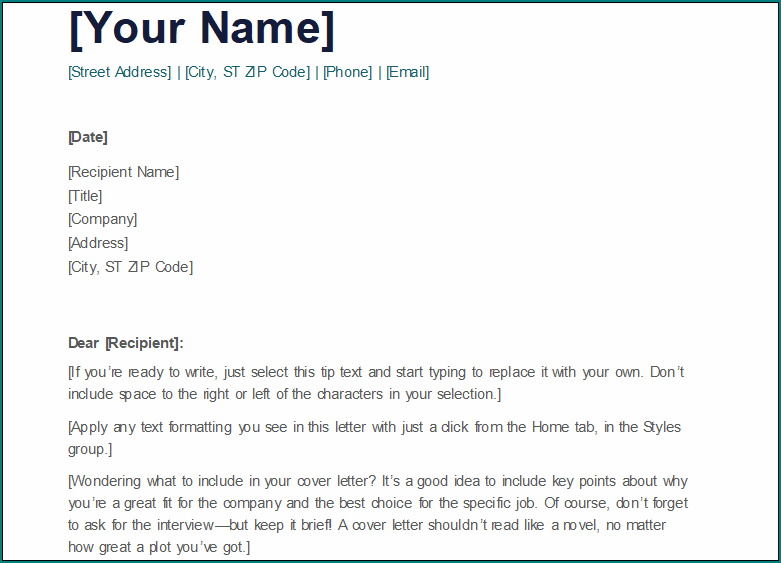 Professional Cover Letter Template