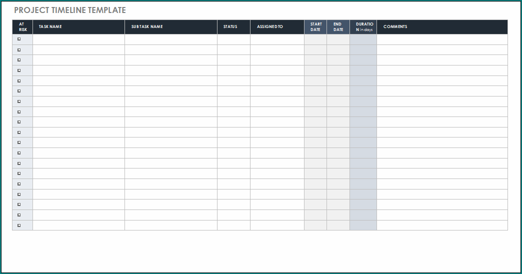 Project Management Timeline Template
