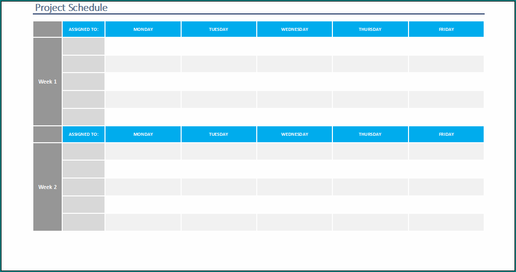 Project Schedule Template Excel