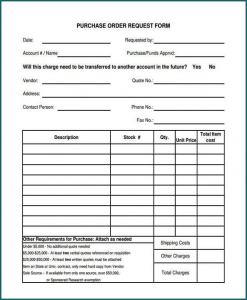 Purchase Order Form Example