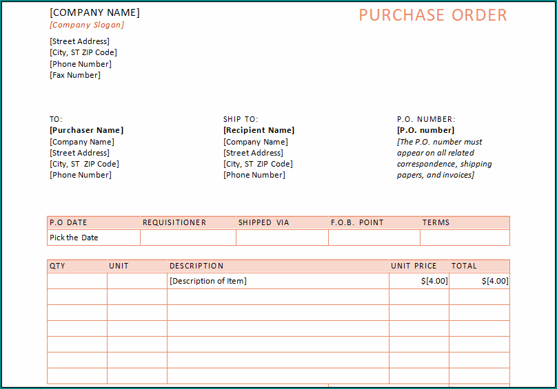 Purchase Order Form