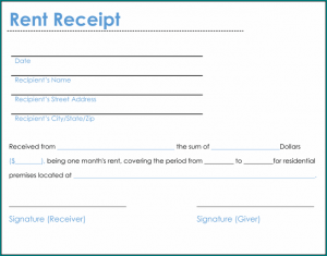 Receipt Template Word Example