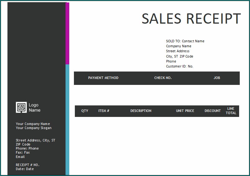 Receipt Template Word