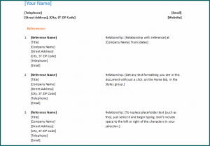 Reference List Template