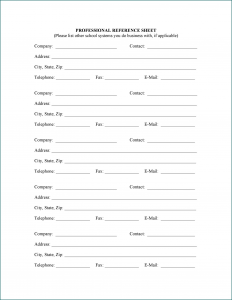 Reference List Template Sample