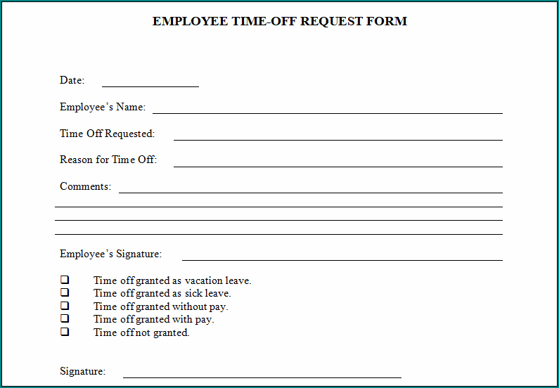 Requesting Time Off From Work