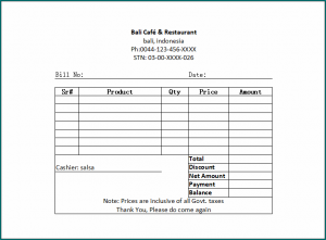 Restaurant Receipt Template