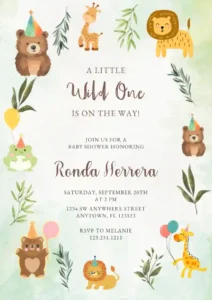 Safari Baby Shower Invitation Template Example