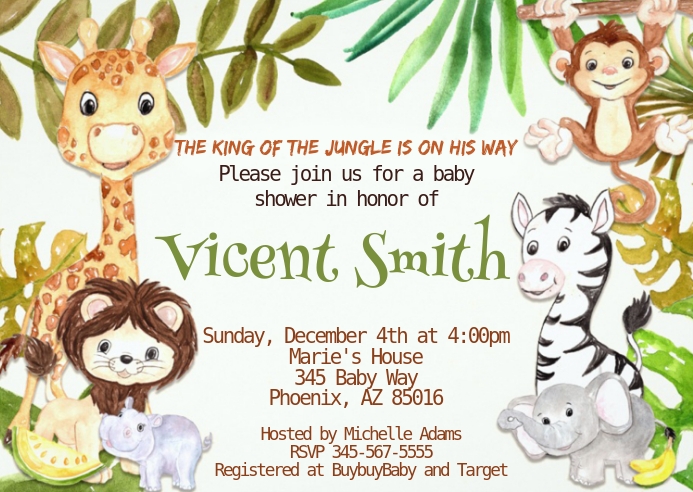 Safari Baby Shower Invitation Template Sample Safari Baby Shower Invitation Template Sample