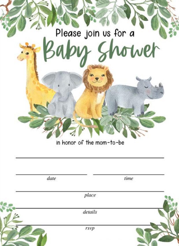 Safari Baby Shower Invitation Template Safari Baby Shower Invitation Template