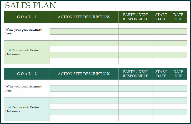 Sales Business Plan Template
