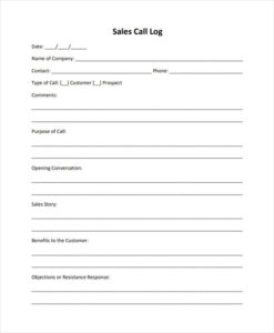 Sales Call Report Format