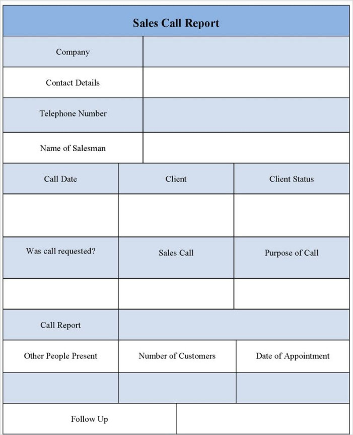 Sales Call Report Sheet Template Sales Call Report Sheet Template