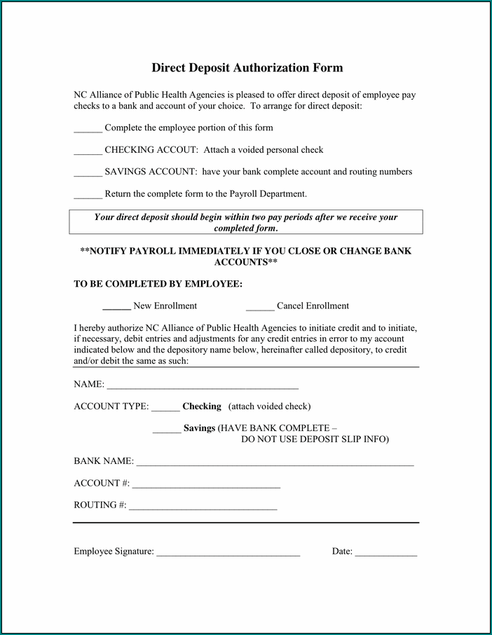 Sample of Bank Letter For Direct Deposit