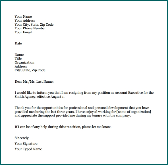 Sample of Business Letter Format