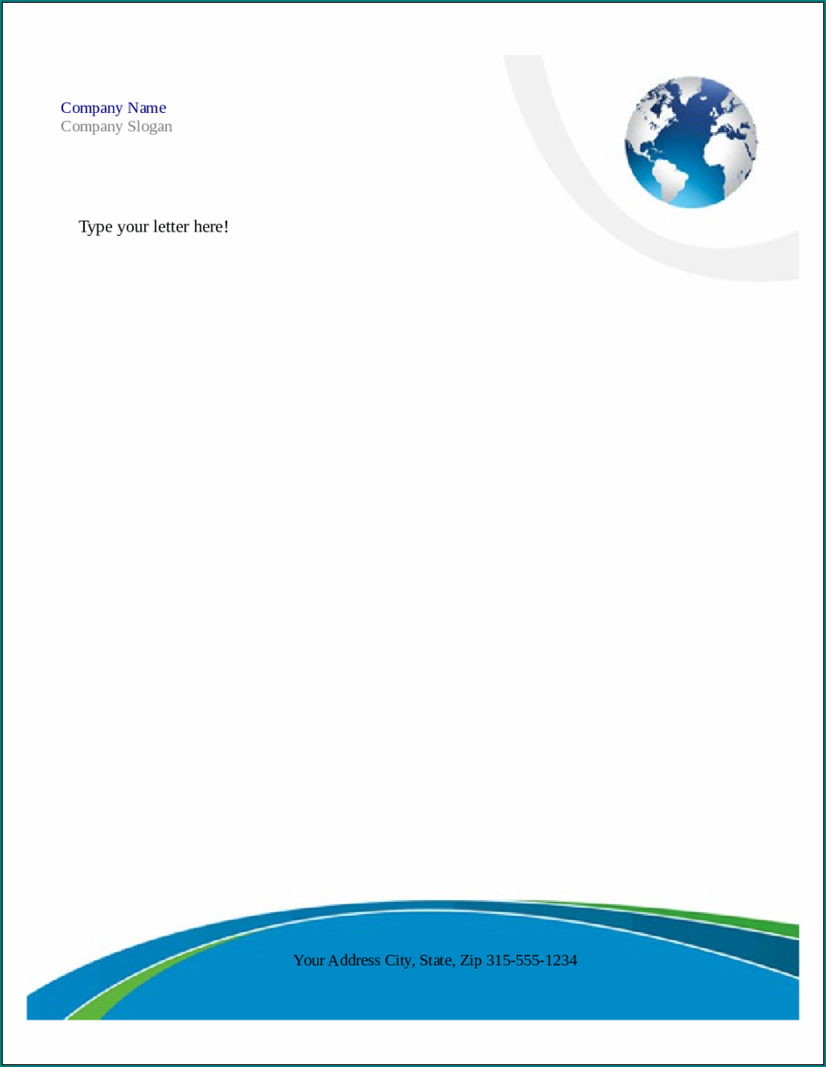 Sample of Business Letterhead Template Word