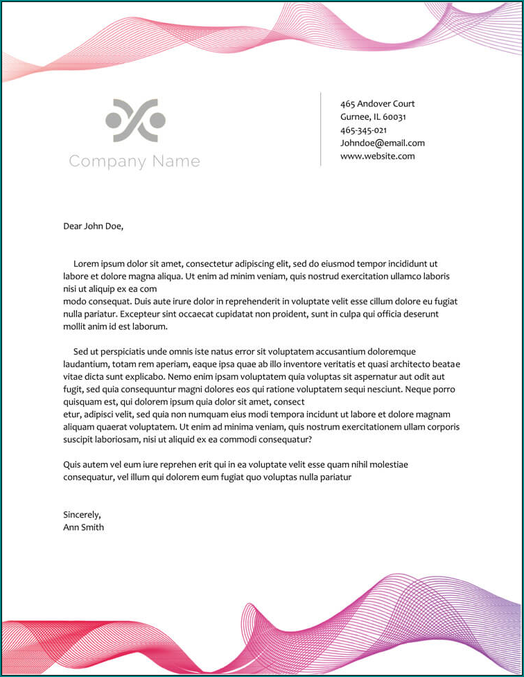 Sample of Business Letterhead Template