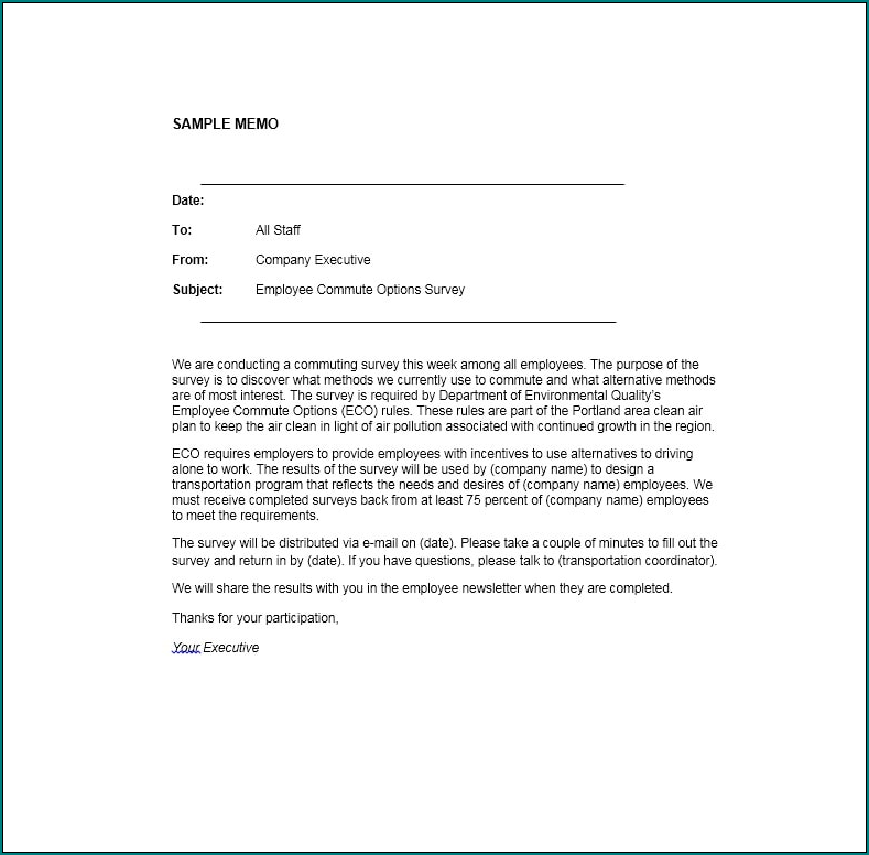 Sample of Business Memorandum