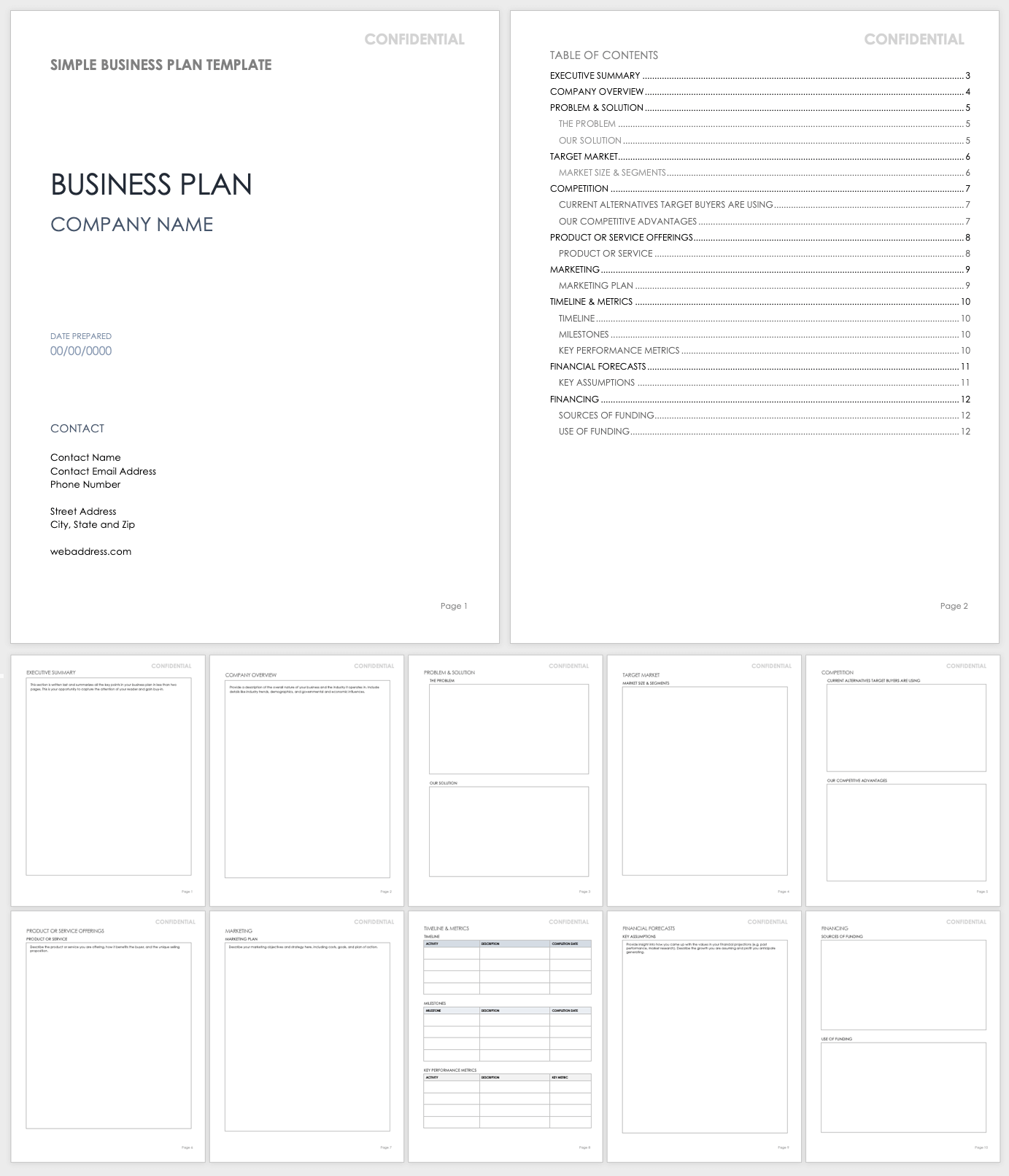 Sample of Business Planner Template Sample of Business Planner Template