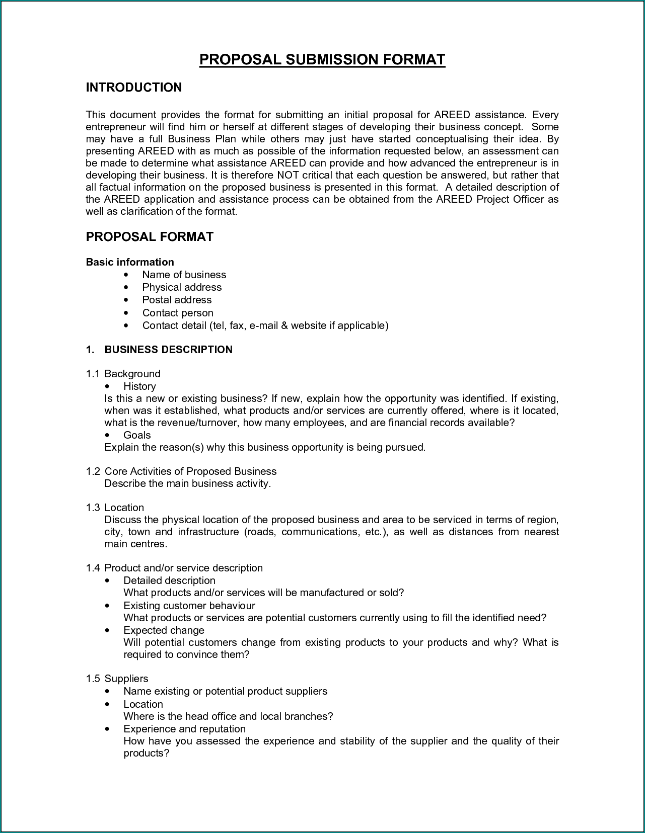 Sample of Business Proposal
