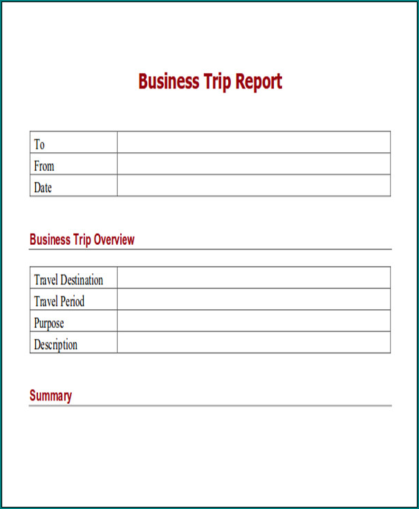 Sample of Business Report Template