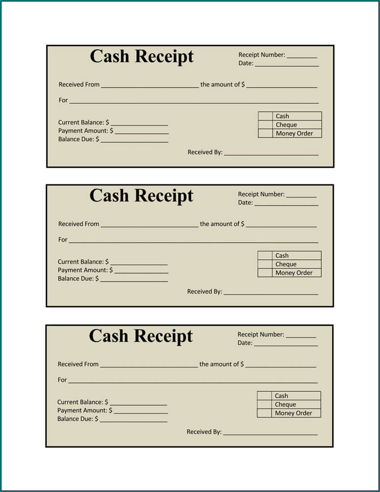 Sample of Cash Receipt Template