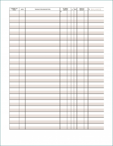 Sample of Check Register Template