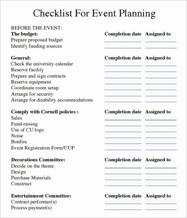 Sample of Church Event Planning Template Sample of Church Event Planning Template